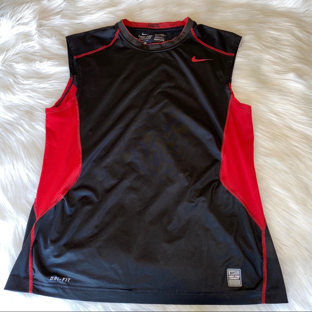Men’s Nike Dri-Fit Black/ Red Pro Combat Shirt L